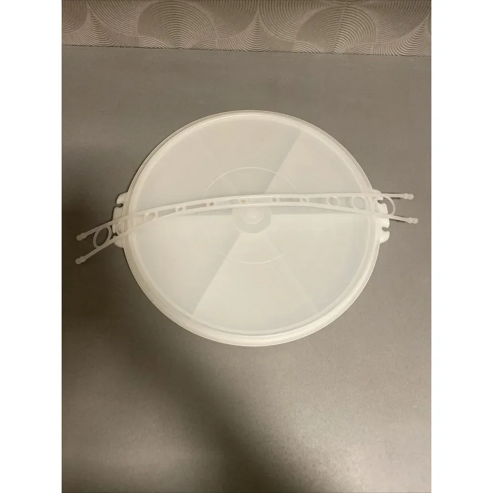 Vintage Tupperware‎ Round Divided Serving Tray With Lid 405-1 And Carolier CLEAN
